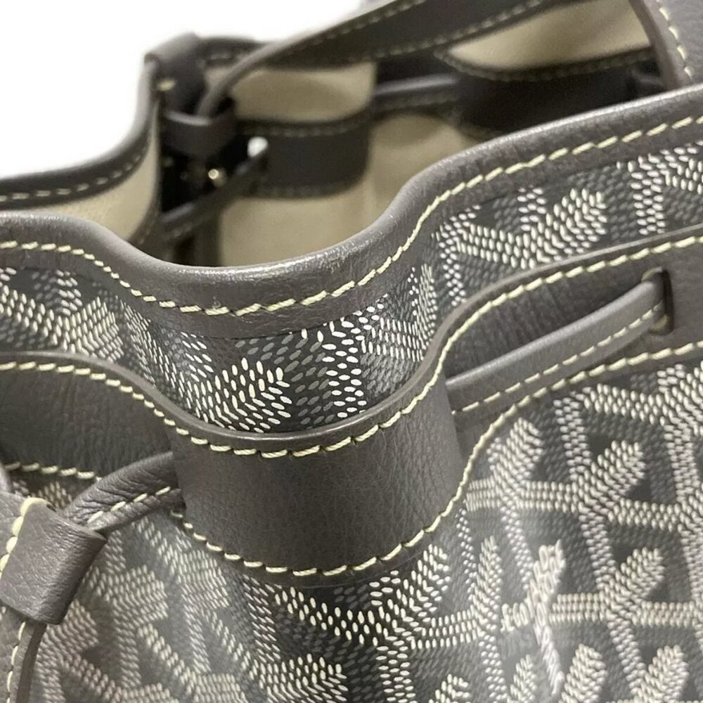 GOYARD Petit Flot Bucket Bag Gray Coated Canvas Leather Shoulder Bag 2338-101424 - Picture 9 of 14